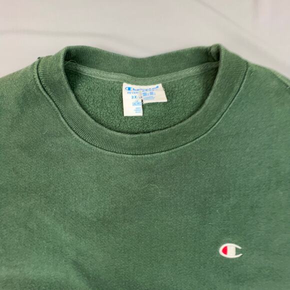 Champion Reverse Weave Crewneck Sweatshirt Green 3XL Oversized Fit - Picture 6 of 9